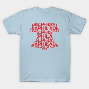 PHILADELPHIA LOVE PHILLY FAN LIBERTY BELL VINTAGE RED T-Shirt